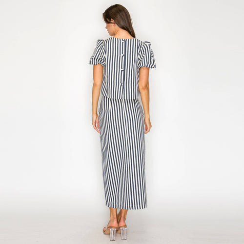 Harbor Stripe Puff Top