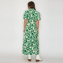 Emerald Meadow Belted Maxi Shirt Dress