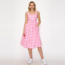 Pretty in Pink Stripe Classic Midi Dress