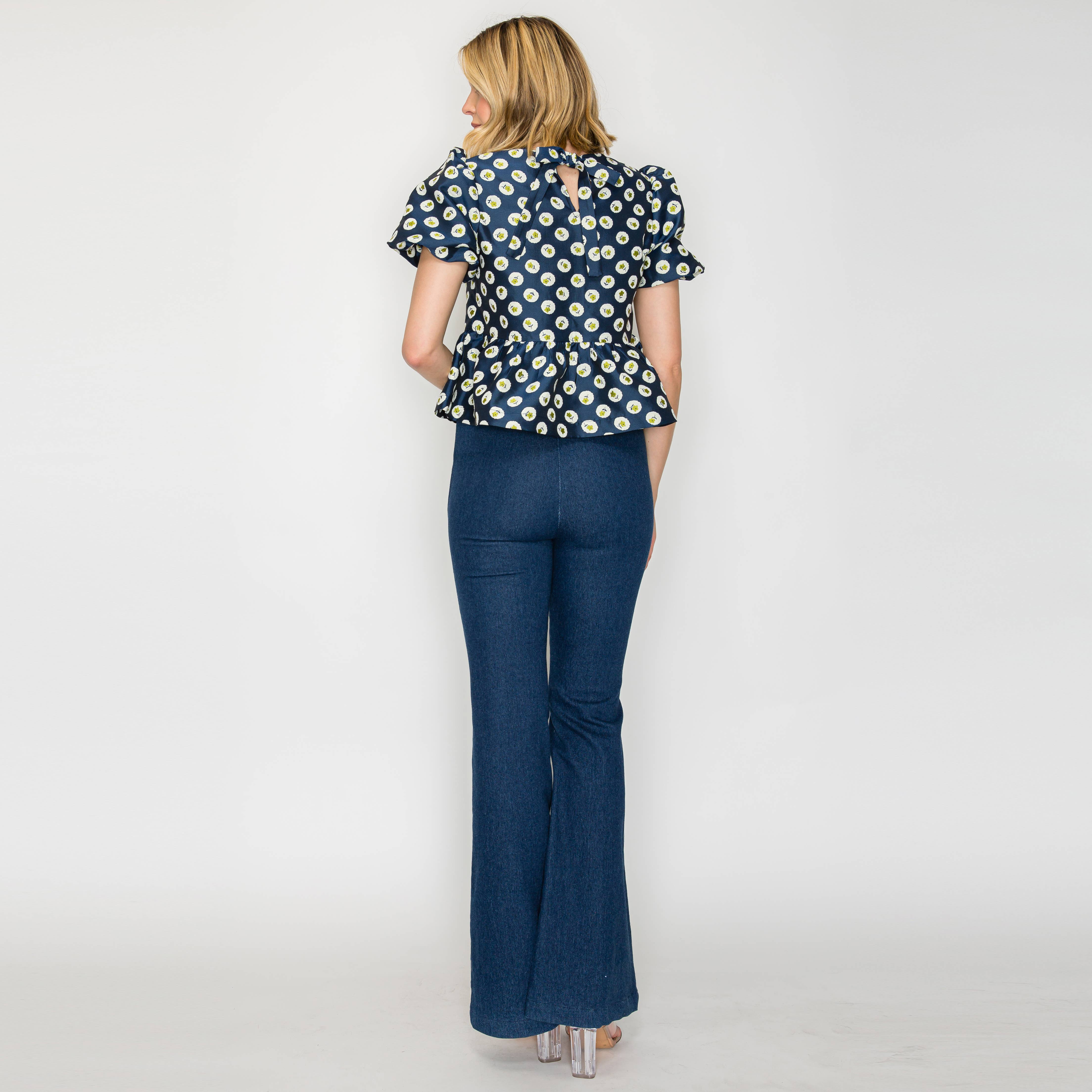 Flower Polka Dots Peplum Top