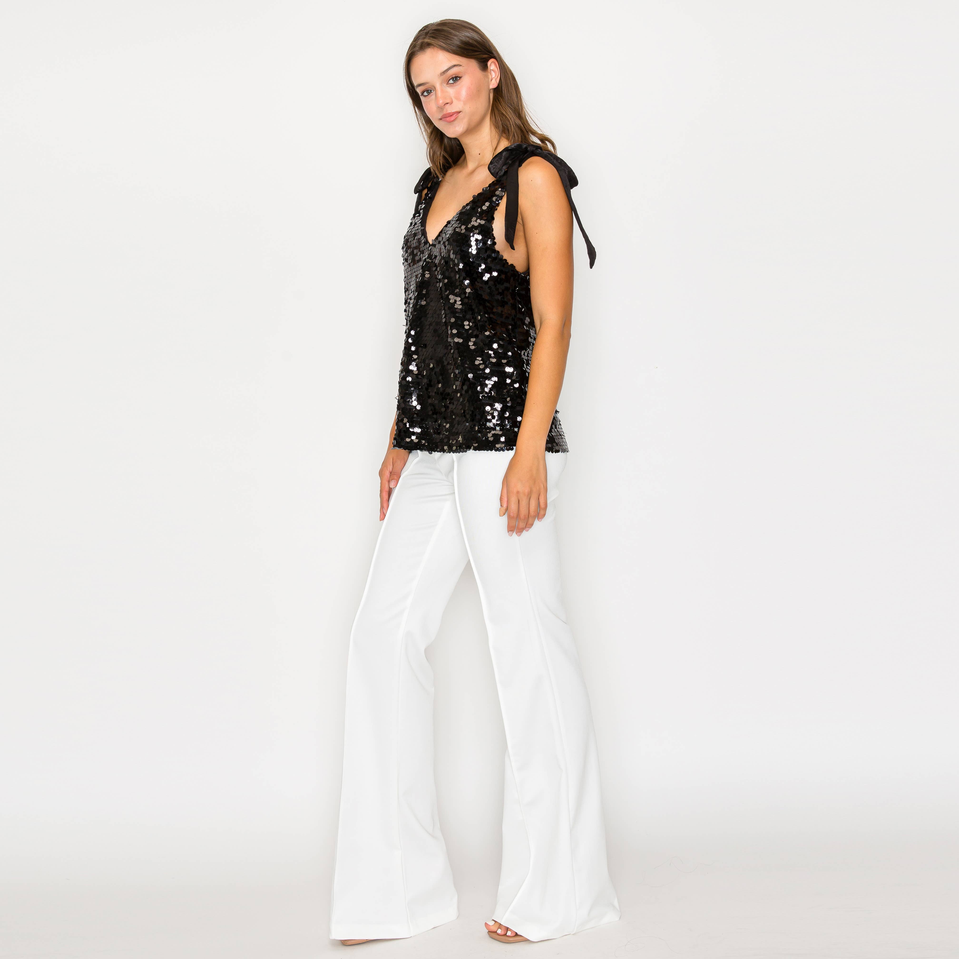 Sparkle little star top - BLACK