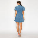 Modern Muse Denim Bubble Sleeve Dress