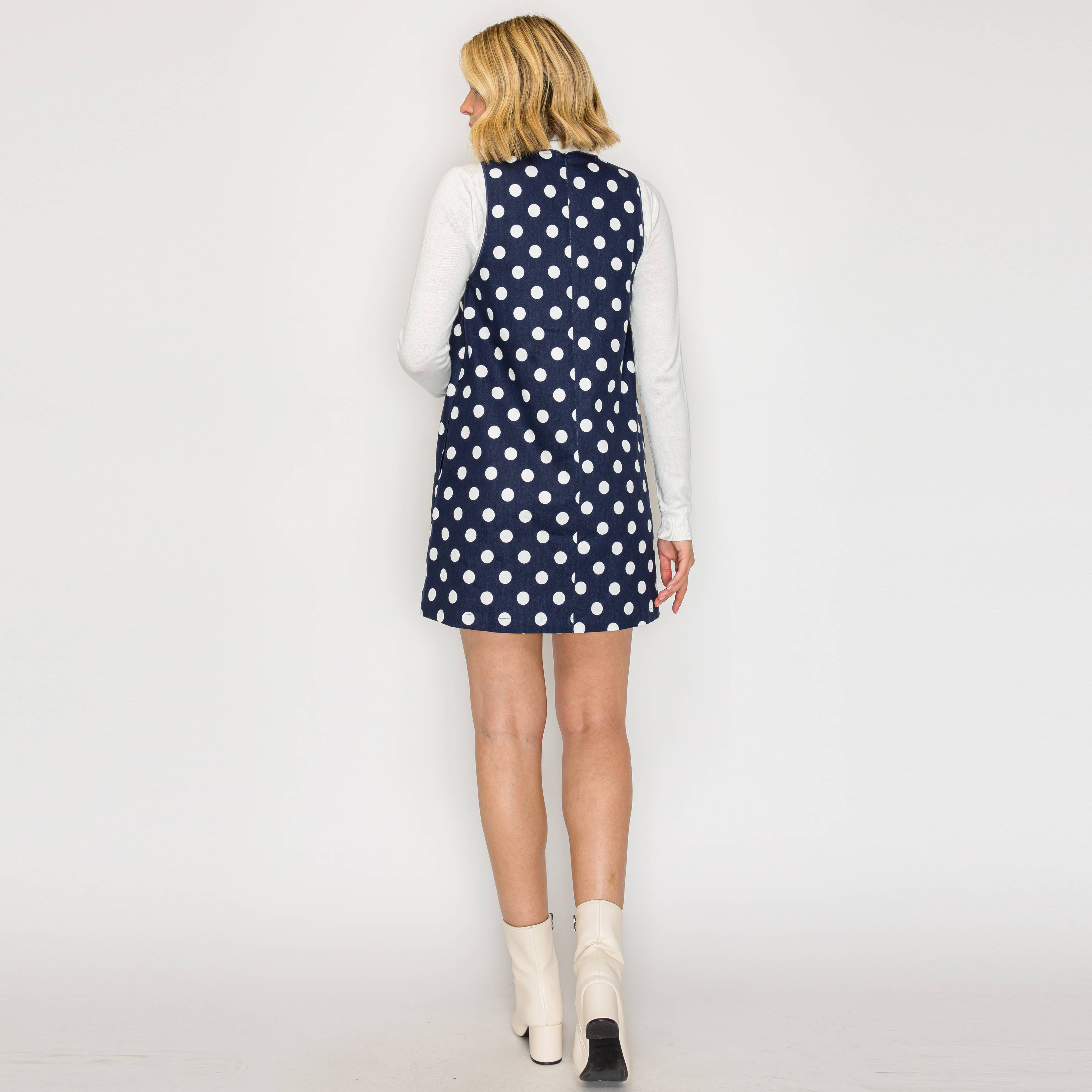 I LOVE POLKA DOTS Navy Mini Dress
