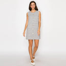Black & White Stripe French Boucle Shift Mini Dress- LWD3017