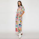 Dreamy Desert Print Shirts Midi Dress