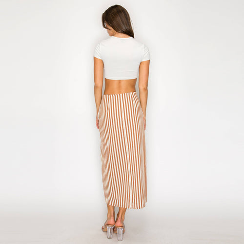 Modern Stripe Midi Skirt