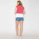 Red Stripe with Bubble Ruffle Top
