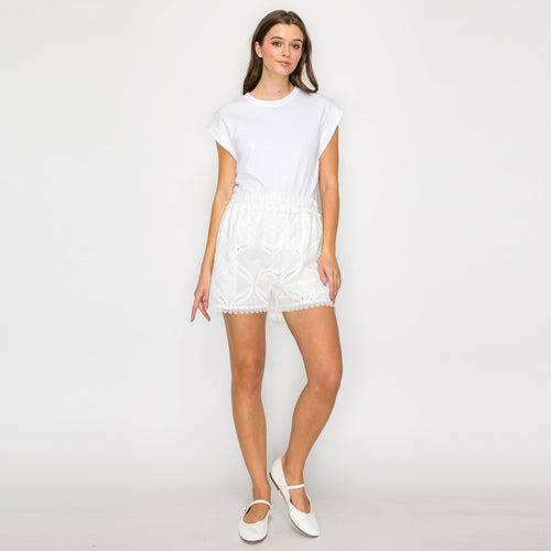 Pure White Cotton Shorts