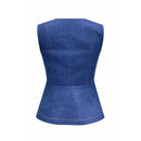 The Tailored Denim Peplum Top