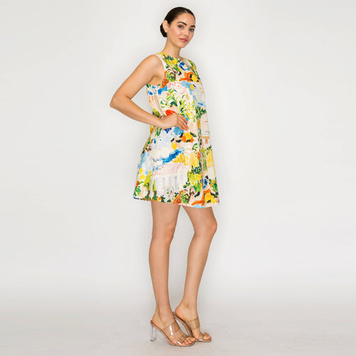 AURORA FLORA Mini Shift Dress