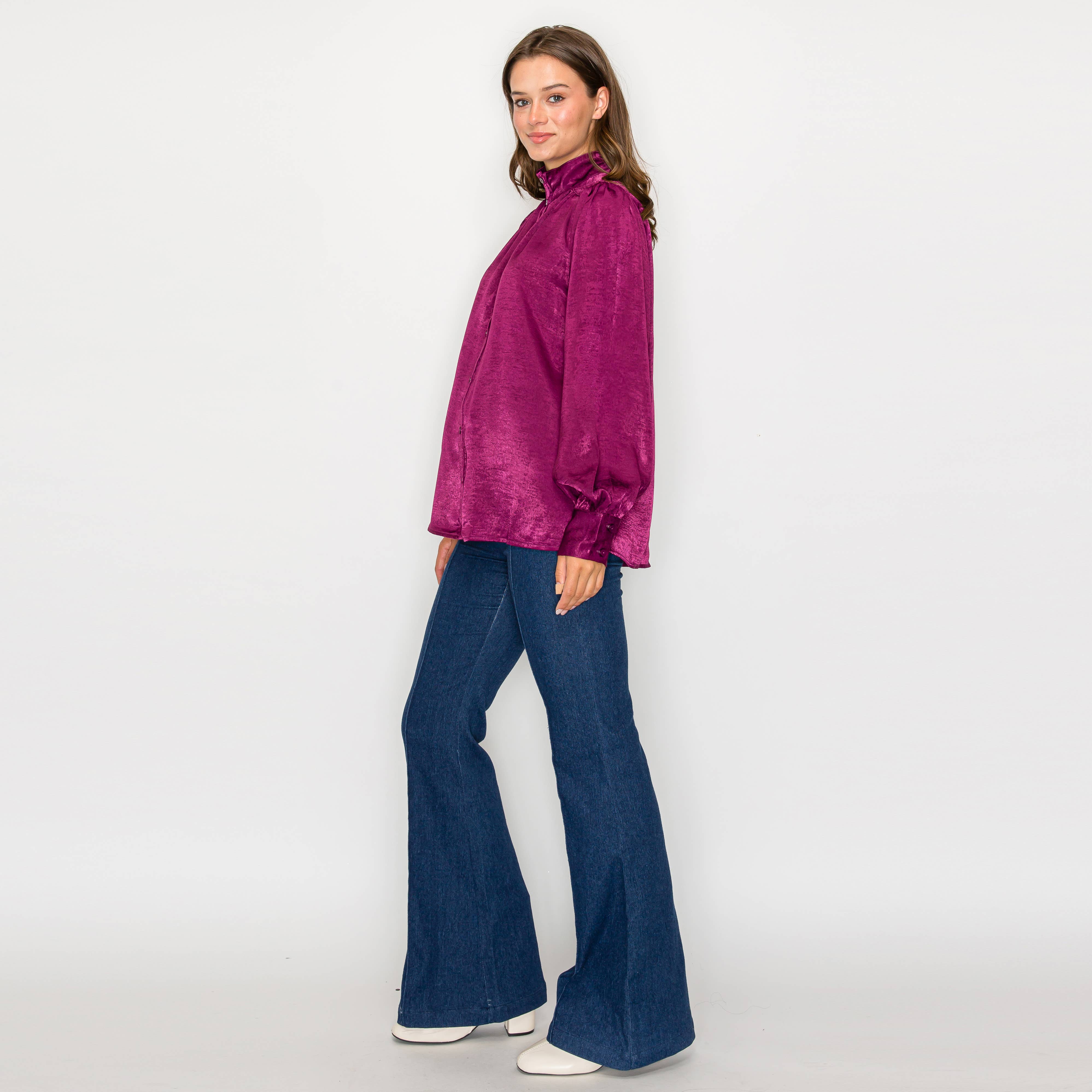 Good plum satin blouse