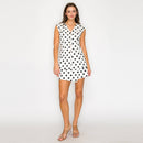 I LOVE POLKA DOTS White Button Vest Top