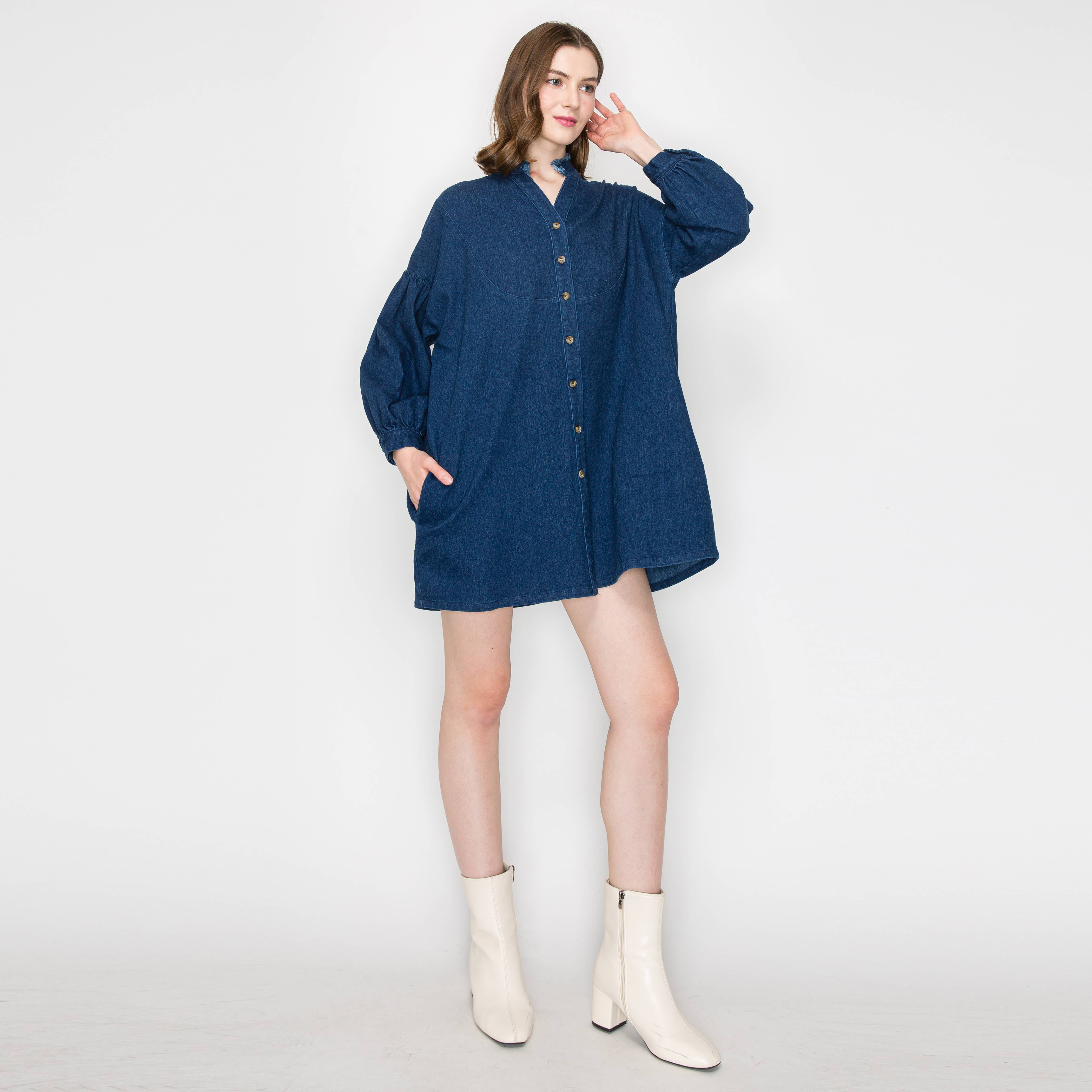 Denim mini dress