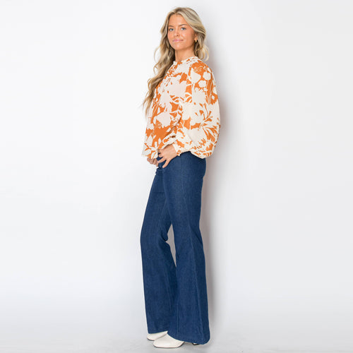 Golden Mustard Floral Blouse