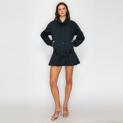 The Harper Pleated Trench Jacket