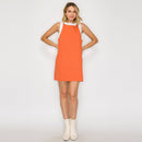 BURNT ORANGE Retro Mod Look Mini dress - LWD2903
