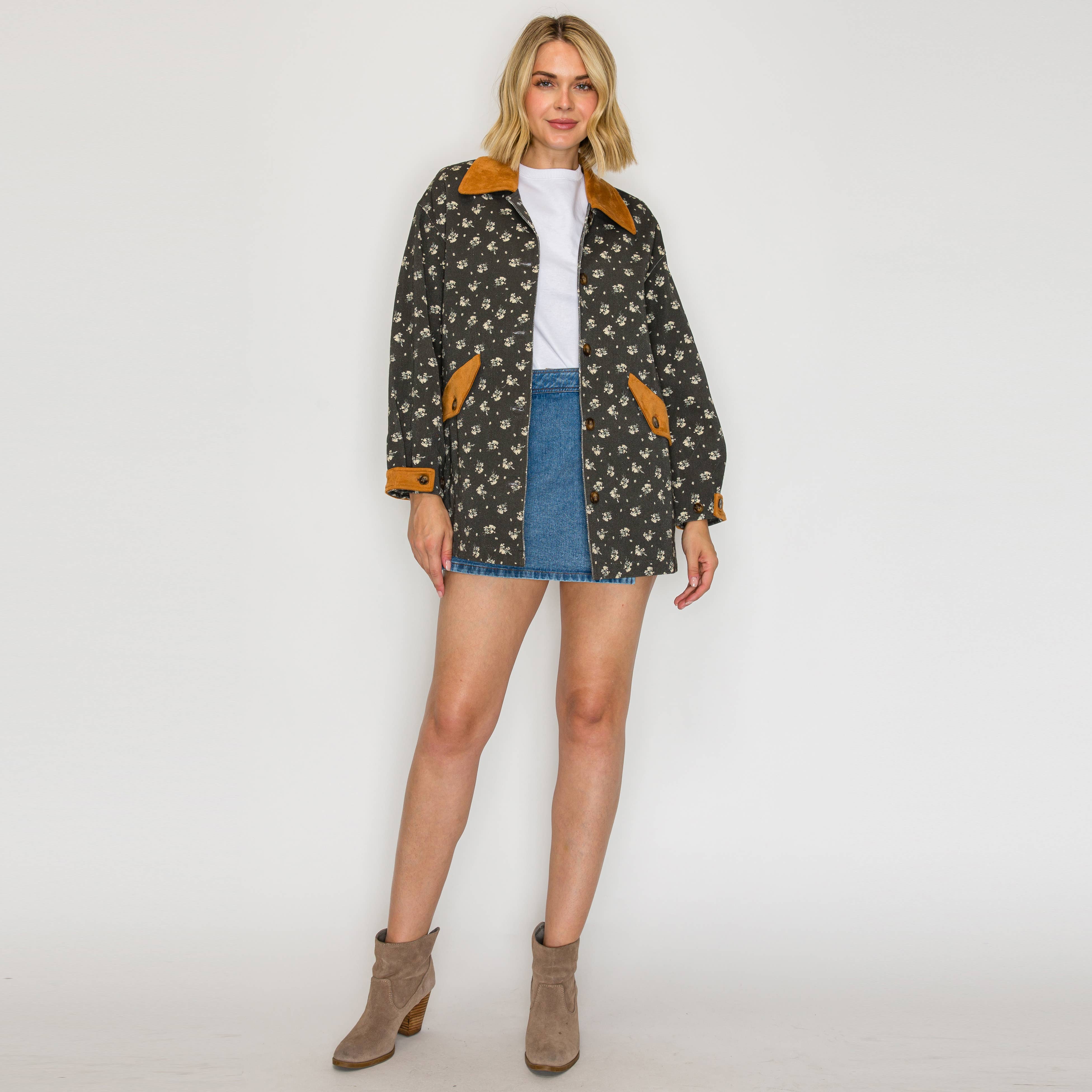 Meadow Stroll Floral Quilted Barn Jacket