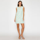 Mint Lace Patch Work Mini Shift Dress