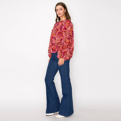 Gypsy Paisley Dramatic Sleeve Blouse