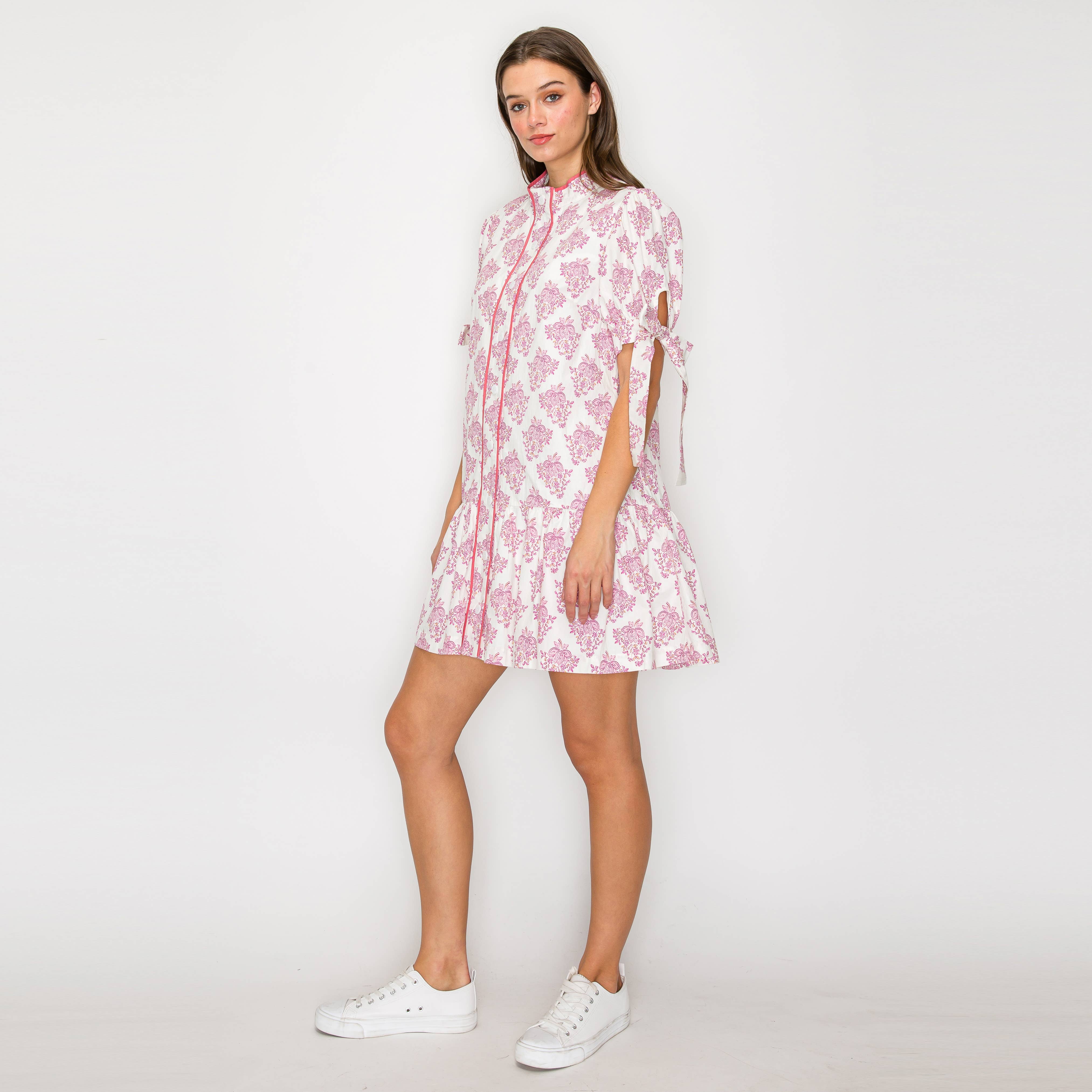 Ajrak Print Cotton Mini Dress