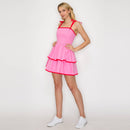 Strawberries Pink Double Ruffle Mini Dress