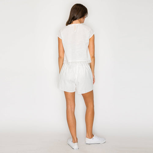 Heirloom Garden Embroidered Lace Crop Top