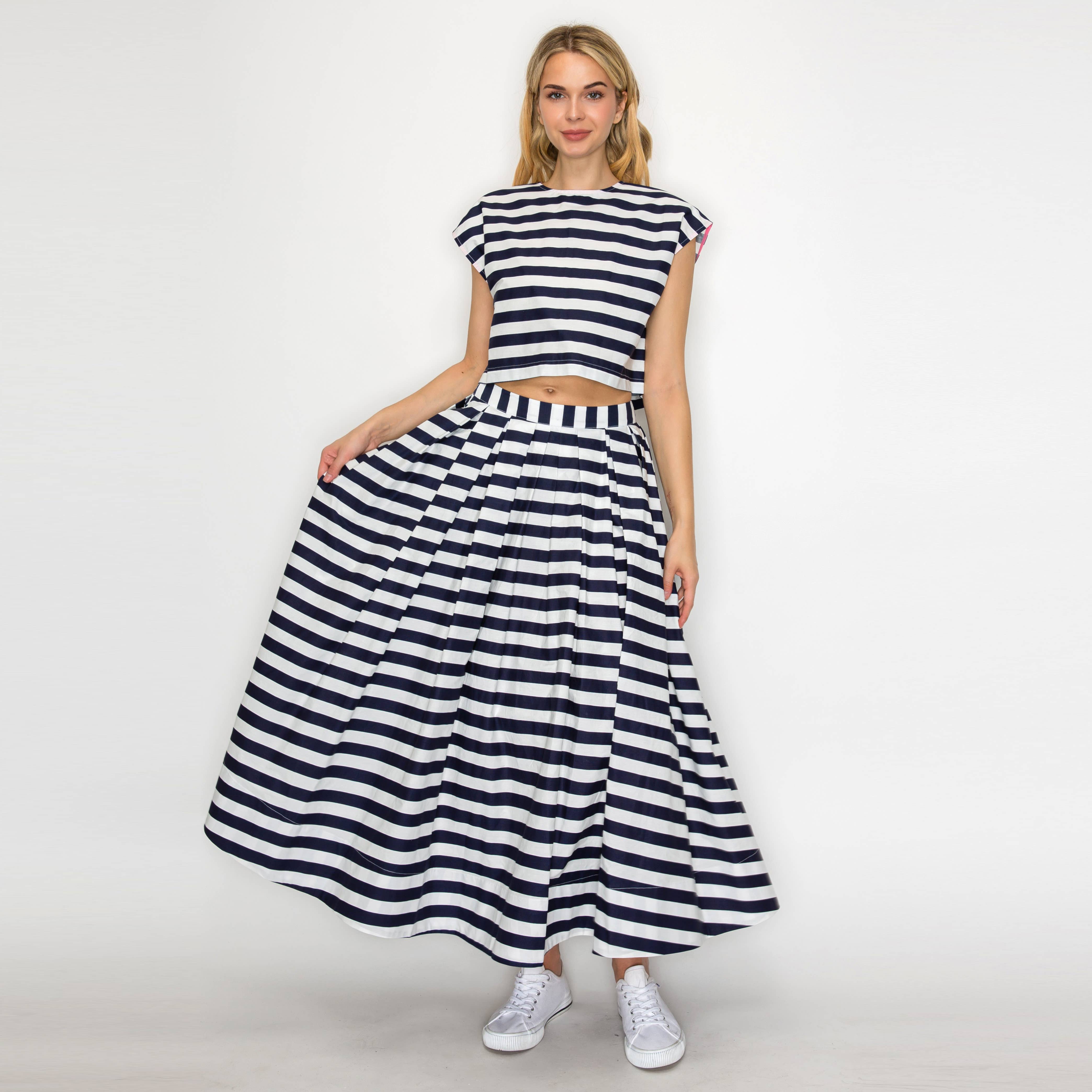 Marin Stripe Top & Skirt Set