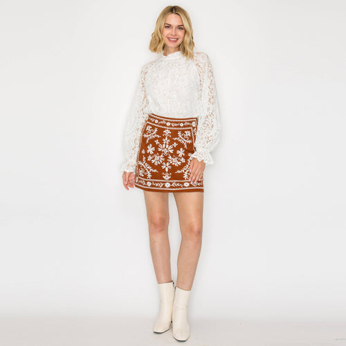 MONTANA Embroidery mini skirt