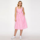 Pretty in Pink Stripe Classic Midi Dress