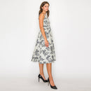 Toile Jacquard pattern midi dress