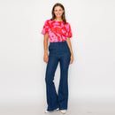 Perfect pink & red print blouse