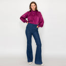 Good plum satin blouse