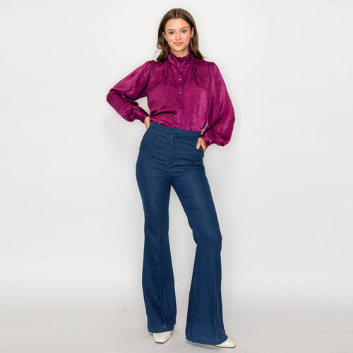 Good plum satin blouse