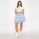 Blue Skies Tiered Stripe Skirt