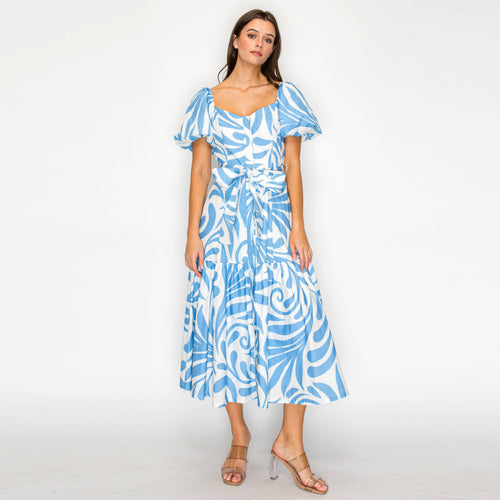 Santorini Swirl Midi Dress