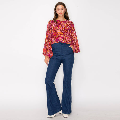 Gypsy Paisley Dramatic Sleeve Blouse