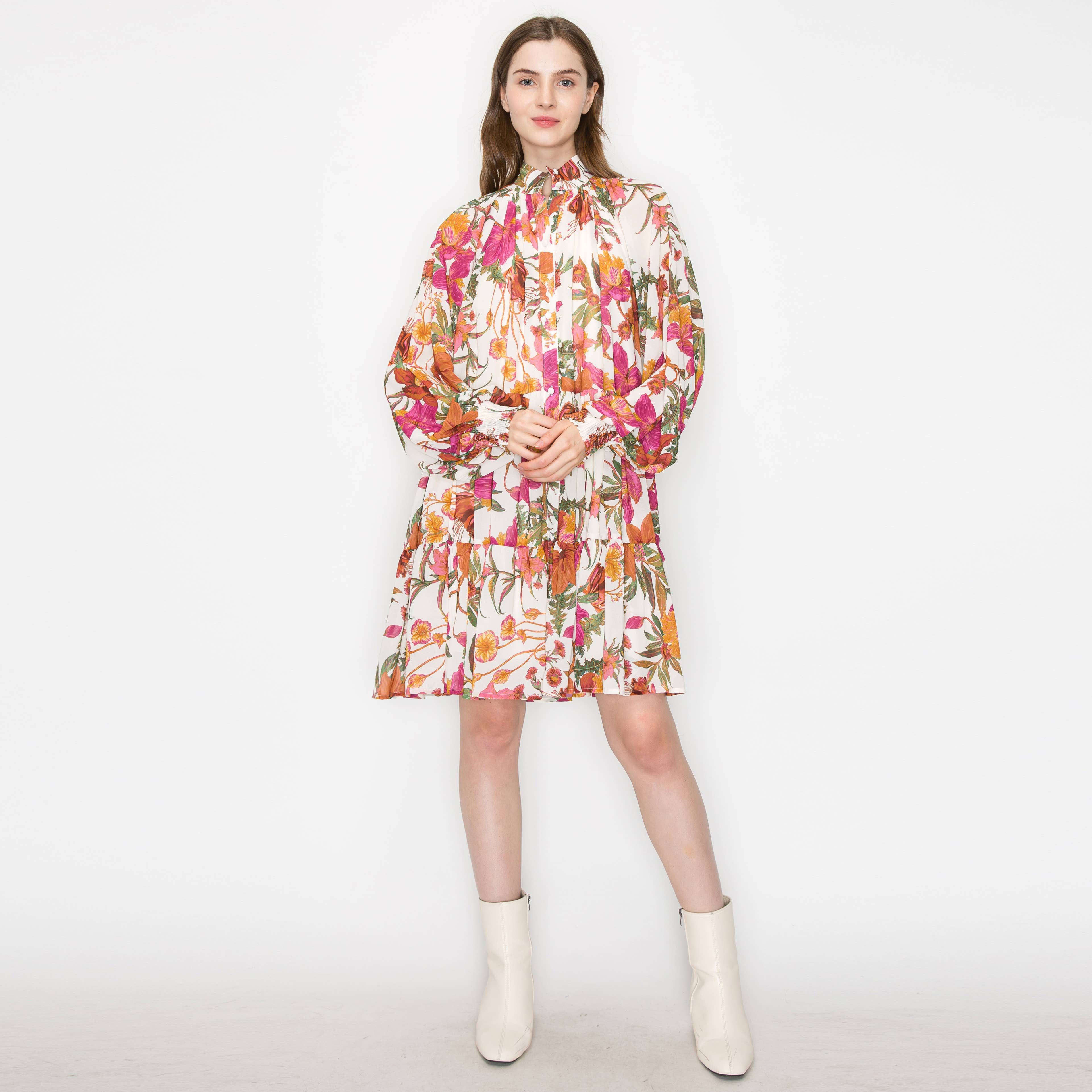 Floral print mini dress