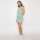 Green & White Summer French Boucle Vest