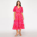 Fuchsia Garden Dream Midi Dress