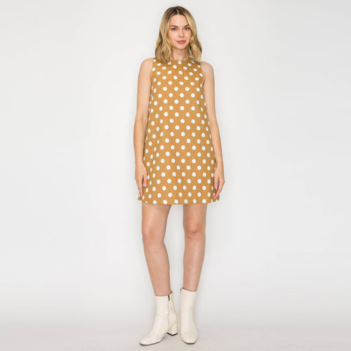 I LOVE POLKA DOTS Camel Mini Dress
