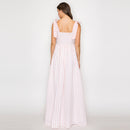 Dreamy Pink Stripe Maxi Dress with Shoulder Tie
