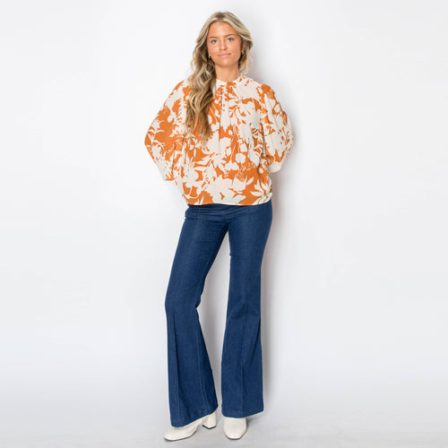 Golden Mustard Floral Blouse