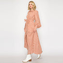 Rust Gingham Daydream Maxi Shirt Dress