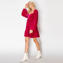 Fuchsia Velvet mini dress