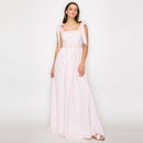 Dreamy Pink Stripe Maxi Dress with Shoulder Tie
