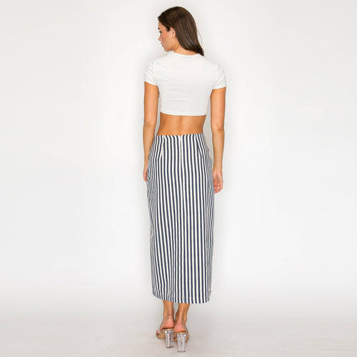 Harbor Stripe Midi Skirt
