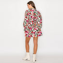 Jacobean Print Cotton Mini dress
