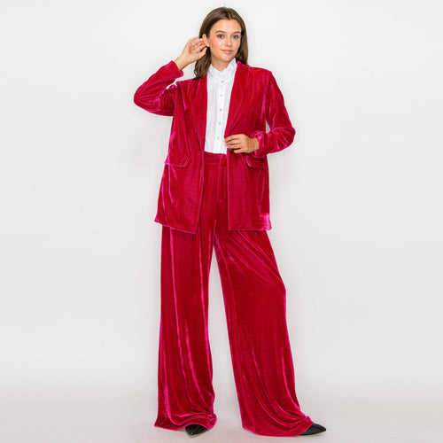 Emily Hot Pink velvet trousers
