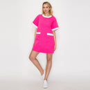 Hot Pink & White Retro Mod Look Mini dress