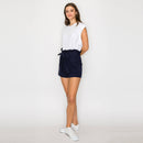 Shopper Bag Shorts with Sash Belt - NAVY - LWTP1314